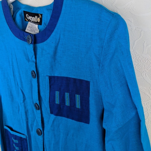 Vtg 90s GEPETTO Womens Linen Blend Button Shirt - Picture 2 of 6